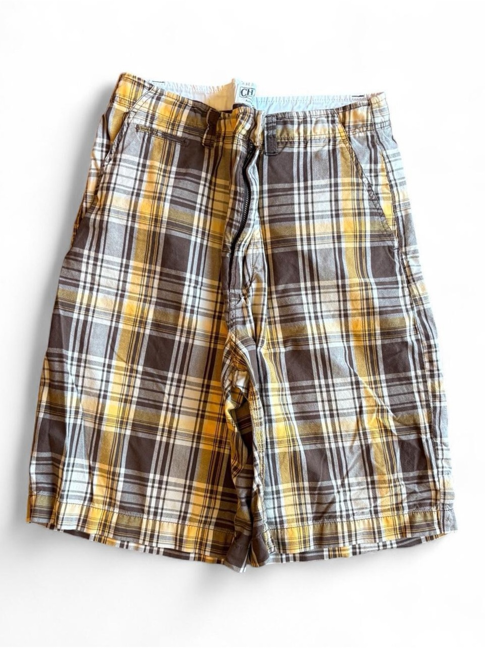 Champs Brown and Yellow Plaid Men's Shorts